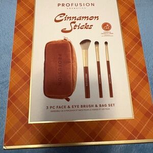 Profusion Cinnamon Sticks 3-Pc Face & Eye Brush Set - Cinnamon/Bronze